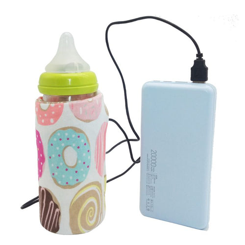 USB Milk Water Warmer Travel Stroller Insulated Bag Baby Nursing Bottle Heater